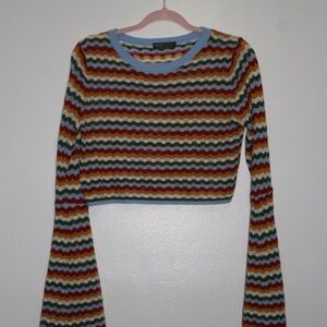 Multicolor Striped Women's Crop Top